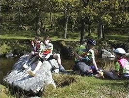 Our lunch stop by the River Erme, not far from the Tinners' Hut